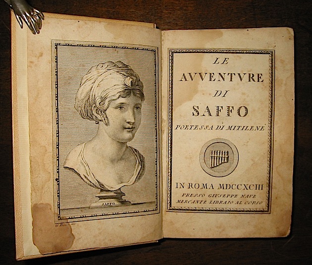 Verri Alessandro Le avventure di Saffo poetessa di Mitilene 1793 in Roma